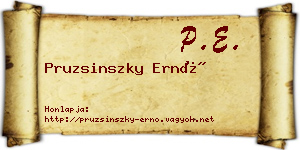 Pruzsinszky Ernő névjegykártya