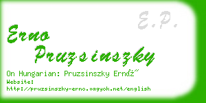 erno pruzsinszky business card